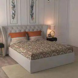 144 TC Geometric Print Cotton Double Bedsheet with Pillow Covers-21