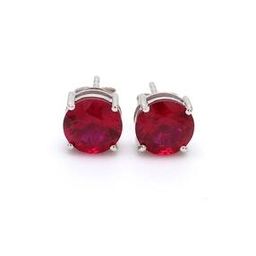 925 Sterling Silver Ruby Stud Earrings-image-61