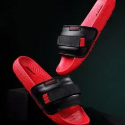 Men Colourblock Round-Toe Slides-63