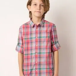 jack & jones Boy Regular Fit Checked Spread-Collar Shirt-picture-29
