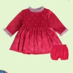 Girls Polka-Dot Pattern Fit & Flare Dress-image-8