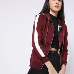 Zip-Front Hoodie with Split Kangaroo Pockets-image-1