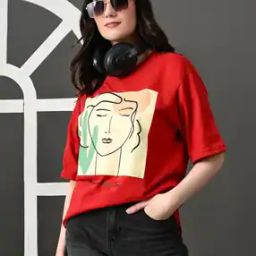 Women Graphic Print Regular Fit Round-Neck T-Shirt-2