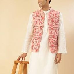 FabBasics Men Printed Slim Fit Nehru Jacket-20