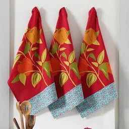 Set of 3 Floral Print Kitchen Towels-image-34