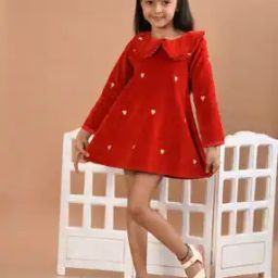 Girl Heart Print Drop Waist Dress-image-62