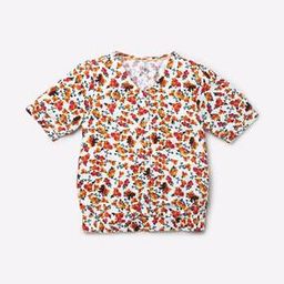 Floral Print V-neck Button-Down Top-image-17