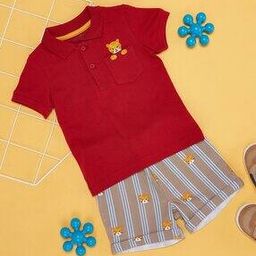 Cotton Embroidery T-shirt And Short Sets-image-76