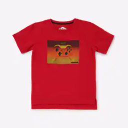 Graphic Print High-Low Round-Neck T-shirt-image-5