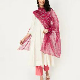 Women Embroidered Dupatta with Folded Hem-picture-0