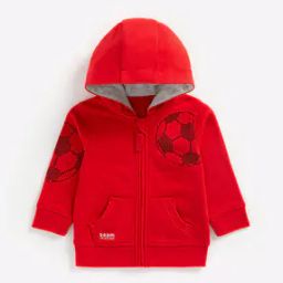 Football Print Zip-Front Hoodie-picture-19