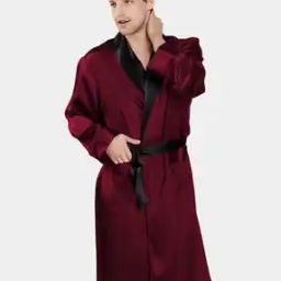 Men Bath Robe with Patch Pockets-picture-41