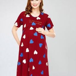 zeyo Women Printed Round-Neck Nightshirt-picture-46