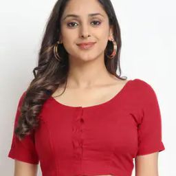 Women Hand-Embroidered Front-Open Cotton Blouse-image-82
