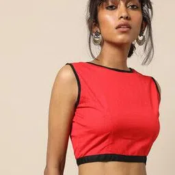 molcha Slub Cotton Non-Padded Sleeveless Blouse with Contrast Piping-picture-18