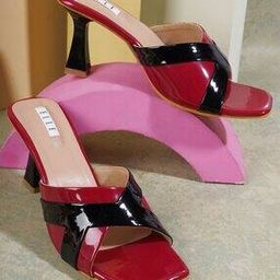 Women Colourblock Heeled Stilettos with Open Toes-image-10