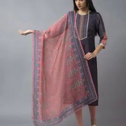 Women Floral Print Organza Dupatta-15