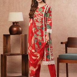 Women Floral Print Straight Kurta Set-image-36