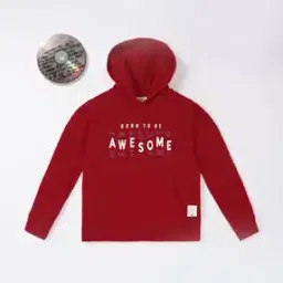 Typographic Print Hoodie with Kangaroo Pocket-image-28