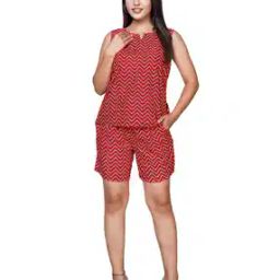 Women Chevron Crop Top & Shorts Co-Ord Sets-25
