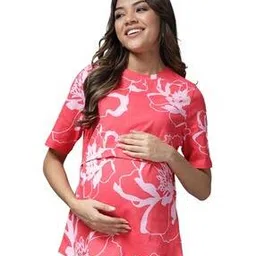 zelena Women Floral Print Relaxed Fit Maternity Top-picture-16