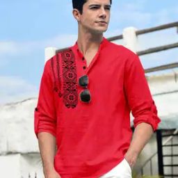 Men Mandarin Collar Printed Short Kurta-picture-29