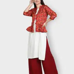Women Geometric Print Regular Fit Jacket-11