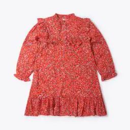 Printed A-line Dress with Ruffles-picture-13