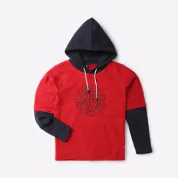 Brand Print Hoodie with Doctor Sleeves-picture-30