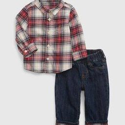 Checked Shirt with Jeans Set-image-45