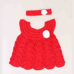 Knitted Round-Neck Dress with Hair Band-image-3