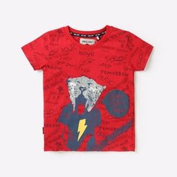 Typographic Print Round-Neck T-shirt-36