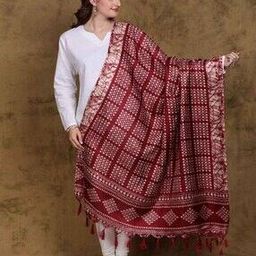 Women Checked Dupatta with Contrast Border-3