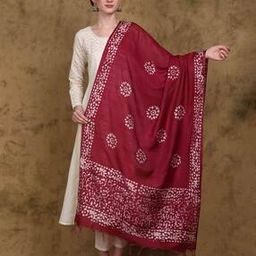 Women Batik Printed Chakra Pattern Art Silk Dupatta-1