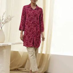 Women Embroidered Relaxed Fit Shirt with Spread Collar-picture-38