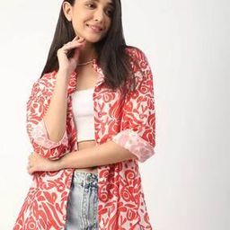 Women Printed Oversized Fit Shirt-image-3