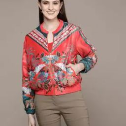 Printed Zip-Front Bomber Jacket-image-56