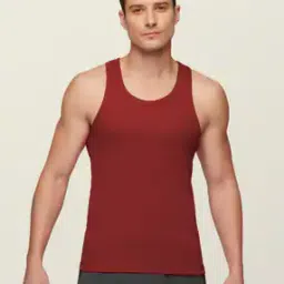 Round-Neck Sleeveless Cotton Vest-image-0