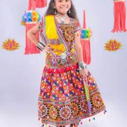 Girls Embroidered Flared Ghagra-picture-49