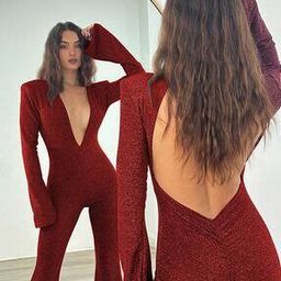 Women Metallic and Glitter Jumpsuit-image-19
