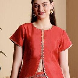 Women Peplum-Styled Blouse with Slit Detail -image-1