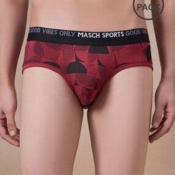 Men Pack of 3 Printed Briefs with Elasticated Waistband-18