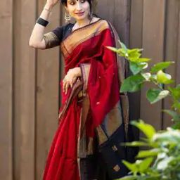 Women Woven Saree with Contrast Border-image-48
