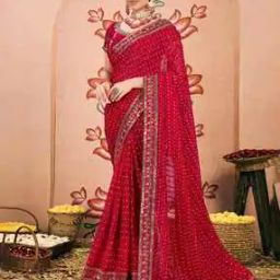 Women Chiffon Printed Saree with Embellished Border-image-48