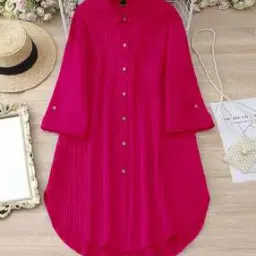 Women Striped Shirt Dress with Patch Pocket-image-9
