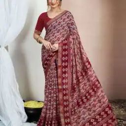 Women Printed Chiffon Saree -picture-12