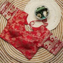 Women Jacquard Dola Silk Blouse-21