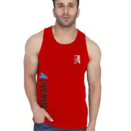 Men Typographic Print Sleeveless Vest-image-81