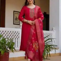 Women Embroidered Straight Kurta Set-image-49