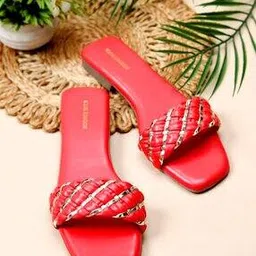 Women Colourblock Slip-On Flat Sandals-image-20